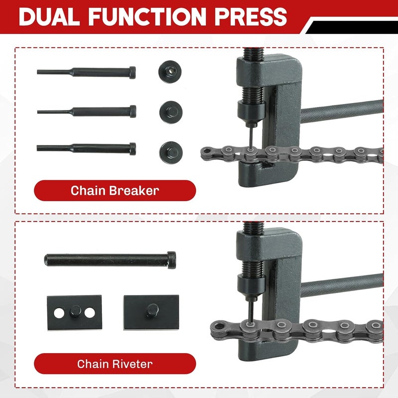 weyleity Motorcycle Chain Breaker Kit | 13PCS Chain Breaker Rivet Cutter Chain Link Cutter Removal Tool Chain Cutter and Riveter Kit for Motorcycle, Bike, ATV - Image 5